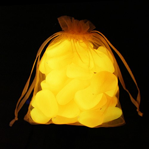 100Pcs Glow In The Dark Stone Gravel, Glow Stones,Glowing Pebbles,Aquarium Pebbles,Decorative Pebbles, Glow Pebbles For Garden Gift Decoration, 305G/0.67Lbs, 4/5''-1 1/2'' (Orange Yellow) #TOP2