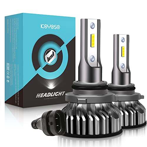 KOYOSO Lampadine 9006/HB4 LED 10000LM, Kit Lampada Sostituzione per Alogena Lampade e Xenon Luci, 12V 6000K Bianco