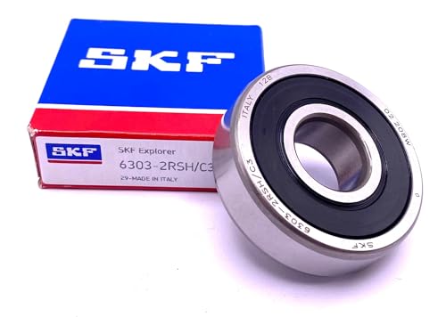 SKF 6303 2RSH C3 Deep Groove Ball Bearing, Rubber Sealed 17x47x14 mm
