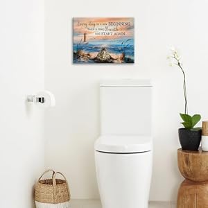 Sea Turtle Bathroom Decor Wall Art Beach Blue Ocean Lighthouse Inspirational Quotes Pictures Wall Decor Canvas Painting Prints Artwork Home Decorations Framed for Bedroom Office Kitchen 16"x12" Sea Turtle Bathroom Decor Wall Art Beach Blue Ocean Lighthouse Inspirational Quotes Pictures Wall Decor Canvas Painting Prints Artwork Home Decorations Framed for Bedroom Office Kitchen 16×12