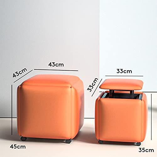Gdming 5 In 1 Nesting Ottoman Square Stackable Bench Stool, Cube Pu Combination Sofa Seat Chair, Foot Stool With Wheels For Living Room Restaurant Dining Outdoor Garden #TOP1