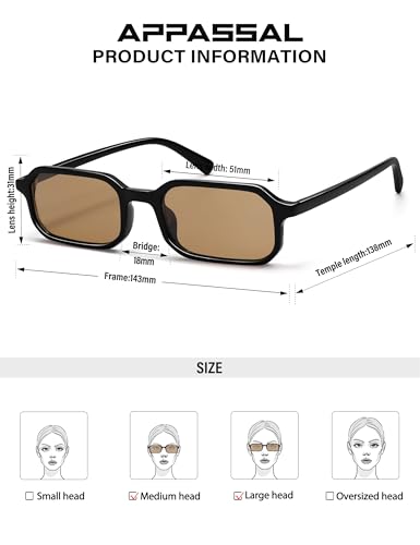 Retro Skinny Rectangle Sunglasses for Men Women 90s Narrow Sunnies Vintage Thin Frame AP3740