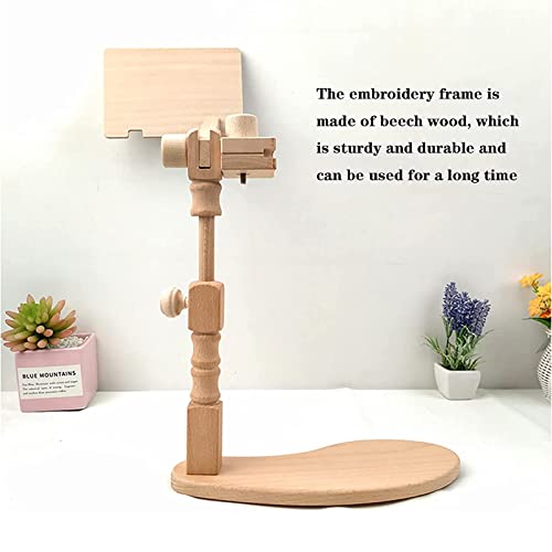 Este Soporte Ajustable de Madera para aro de Bordado, Bastidor Giratorio para Punto de Cruz, es Ideal para Manualidades, Costura y Bordado.