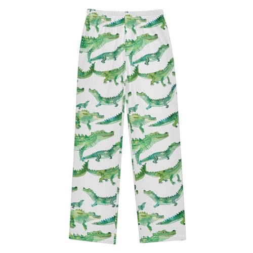 Pajama Pants Crocodile Pattern Watercolor Long Sleep Pants Lounge Bottoms
