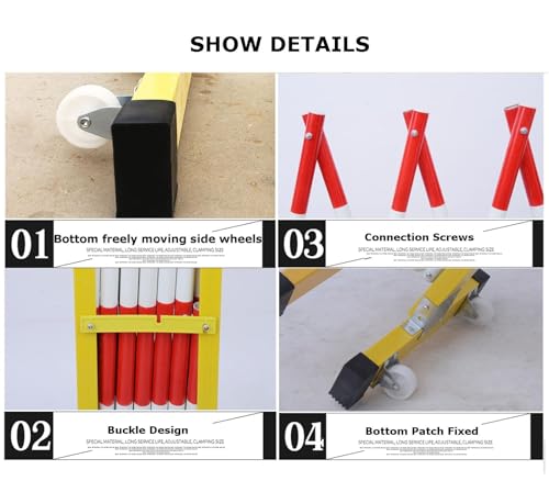 Barrière de circulation extensible de 10 mètres flexible et mobile sur roulettes - 3