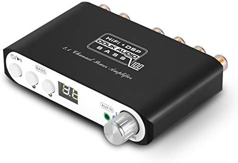 Nobsound 2.1 Channel Hi-Fi Bluetooth Power Amplifier, Mini Stereo Audio Amp with Dual DSP, Subwoofer Output, Desktop Mini Size, Home Theater (Q100)