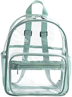 FIYUK Clear Backpack See Through Waterproof Book bag Casual Daypack for School Travel Work Sports, Green
