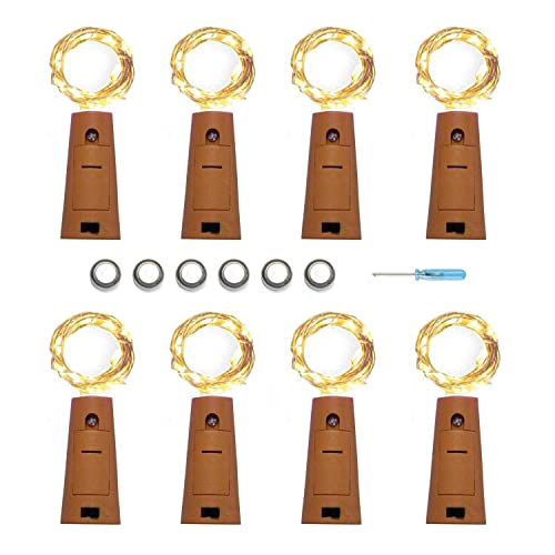 Vookry 8 Pack 20Led Wine Bottle Lights With Cork, Battery Operated Fairy String Lights Mini Copper Wire Cork Lights For Diy,Party,Wedding,Christmas,Indoor Outdoor Decor(Warm White) #TOP11