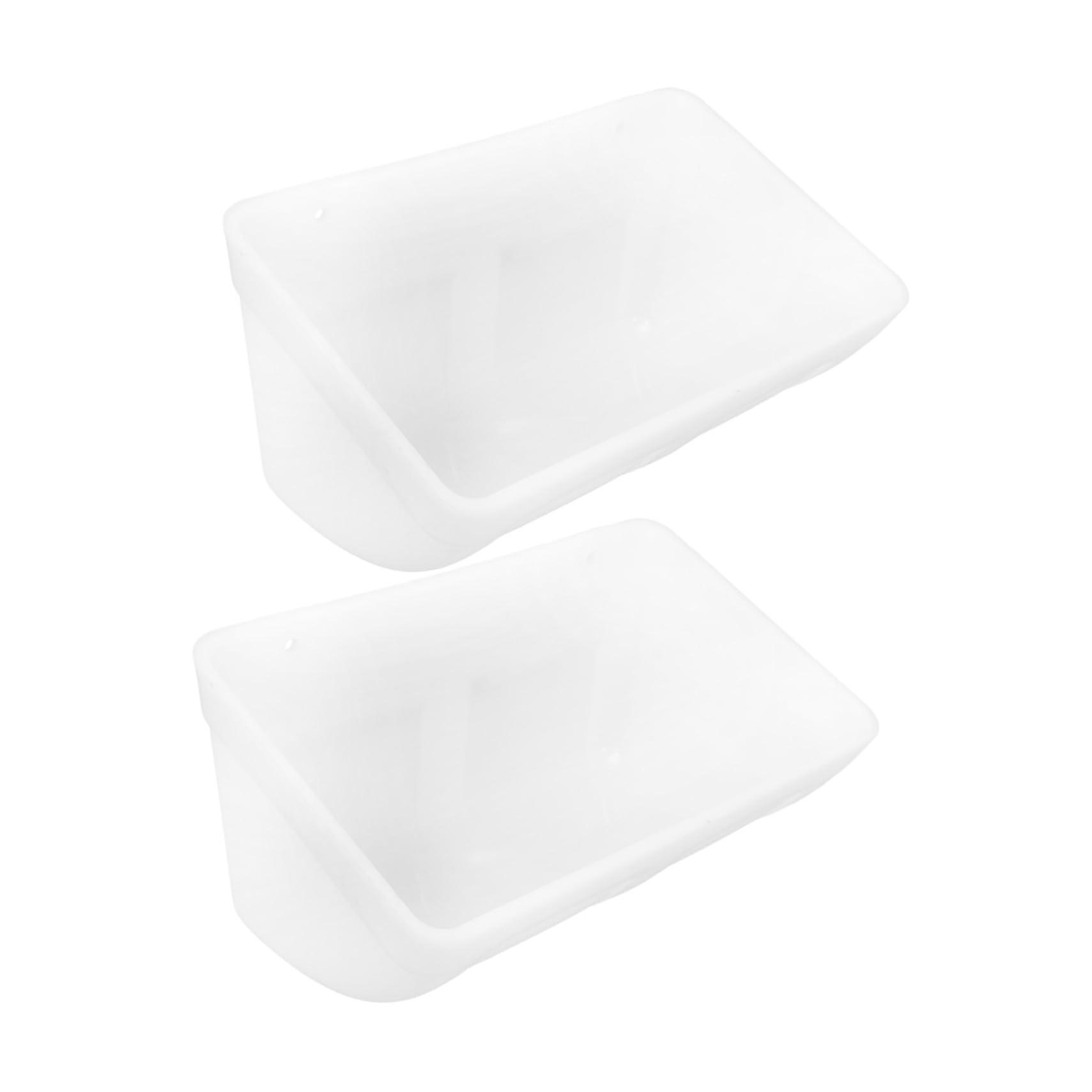 Mangeoire à Volailles 2 Sets PP Blanc Grosse Capacité pour Cage | Installation sur Cage, Usage Poules et Perruches, Lot de 2 Sets de Sets de Pièces, Alimentation Quotidienne