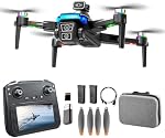 FPV Drone with Dual 4K Camera & 4.5'' Screen, 360° Infrared Obstacle Avoidance, 1.2 Miles Range VT, GPS Auto Return, Orbit & Follow, 50Min Flight, 2 Batteries, RC Quadcopter for Adults & Beginners, Gift for Men