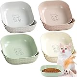 10 Stück Katzennapf,Katzennapf flach,Futternapf Katze,Quadrat Katzennäpfe, Katzen Futternapf Bunte,Katzen Napfset für Trockenfutter und Nassfutter