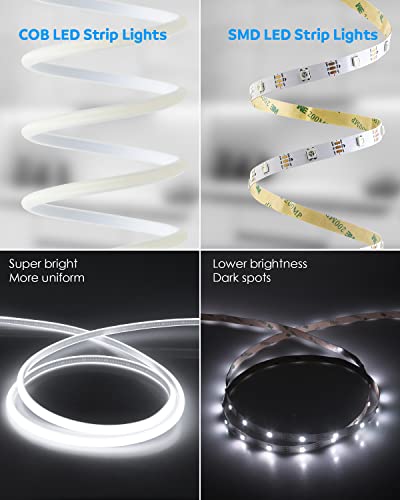 Tira LED COB 100 ft Blanco frío 110V resistente al agua miniatura 5