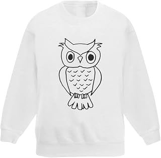 Azeeda 'Wise Owl' Kid's Sweatshirt/Jumper (7-8 Years) (KW00022677)
