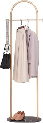 Perchero dorado con base de mármol, soporte de metal moderno para dormitorio, perchero resistente para bolsa, sombrero, bufanda, chaqueta