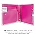 DocIt 4 Pocket Binder, Multi Pocket Folder and 1-inch 3 Ring Binder, Perfect for School, Office and Project Organization, Holds 300 Letter Size Papers, Pink (00939-PK)