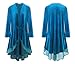 R.Vivimos Womens Ruffled Asymmetric Long Velvet Blazers Coat Casual Jackets (X-Large, Lakeblue)