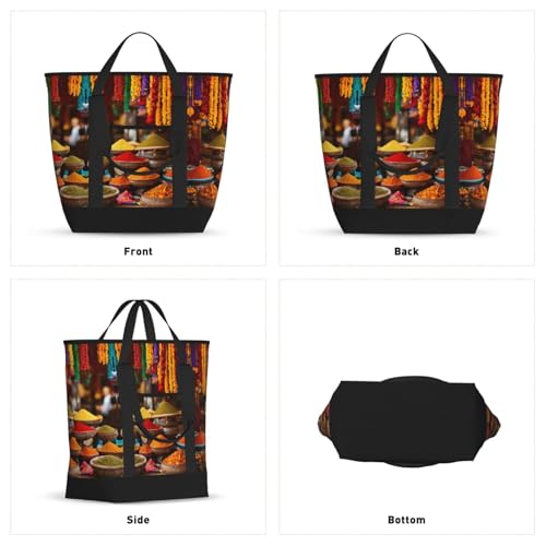 condiments Spices Print Tote Bag Adult Heavy Duty For Picnic Beach Camping Large Capacity Insulated Tote Bag2