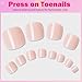 AddFavor Press on Toenails, 240pcs Nude Toe Nail Press ons Glossy Fake Toe Nails Full Cover Glue on Press on Toenails for Women Pedicure