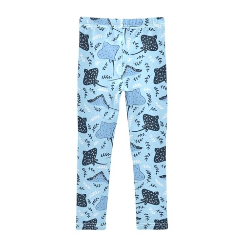 Girls Basic Leggings Baby Girls Pants Ray Fish Soft Footless Stretchy Tights Pants 4-10Y2