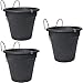 Produktbild 3er Set Hängetopf aus robusten Kunststoff mit abnehmbaren Wasserüberlauf Ø 20 cm, Blumentopf für Garten und Balkon in tollen Bunte Farben (3X anthrazit)
