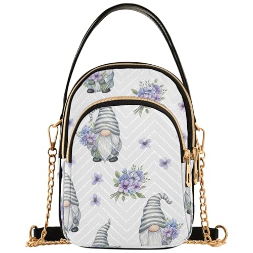 Cartera floral blanca para mujer con correa de hombro