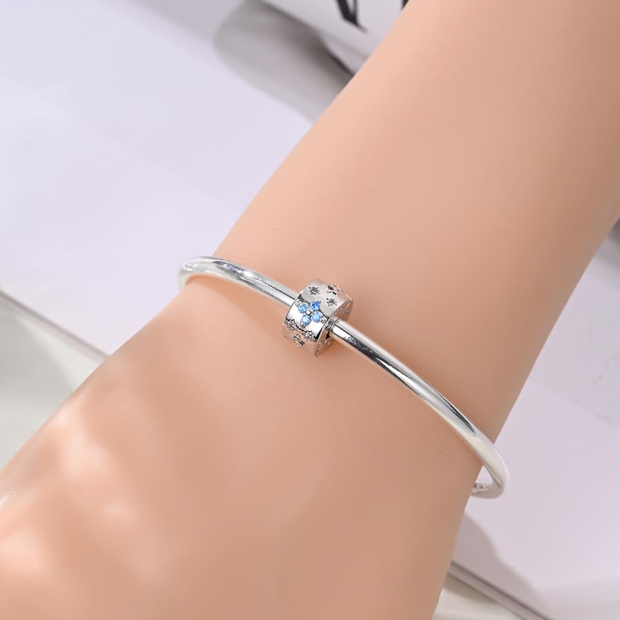 Clip Spacer for 925 Sterling Silver Bracelet, Clip Lock Stopper Bead Spacer European Openable for Women Charm Gift3