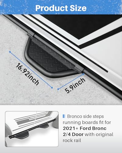 Estribos laterales ROADER para Ford Bronco 2/4 puertas miniatura 5