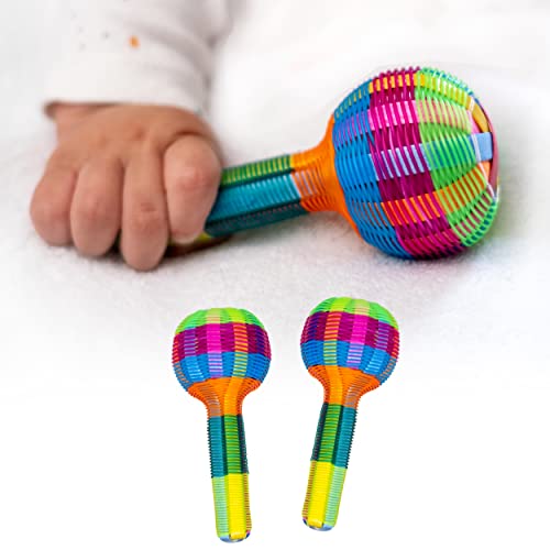 Juguetes Y Estimulación, Toy Sonajas para bebe ligeras, con Colores Contrastantes y Sonido Agradable para su Estimulación Temprana. Juguete para bebe en forma de maraca en 3 tamaños...