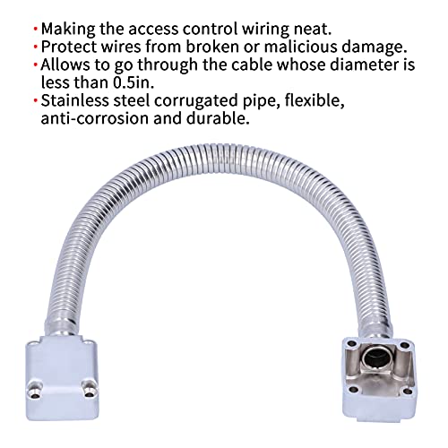 Door Cable Protector, Stainless Steel Door Loop Cable Protector Exposed Mount Wire Protective Tube for Access Control System - Image 2