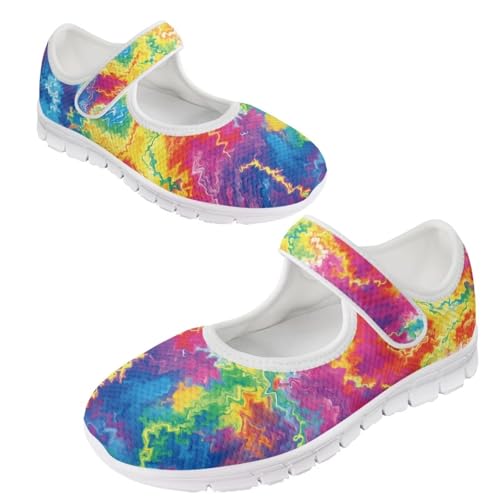 JoyLamoria Rainbow LGBT Walking Shoes Y2K Leopard Flats Arch Support Travel Working Nurse Shoes Light Wight Diabetic Shoes4
