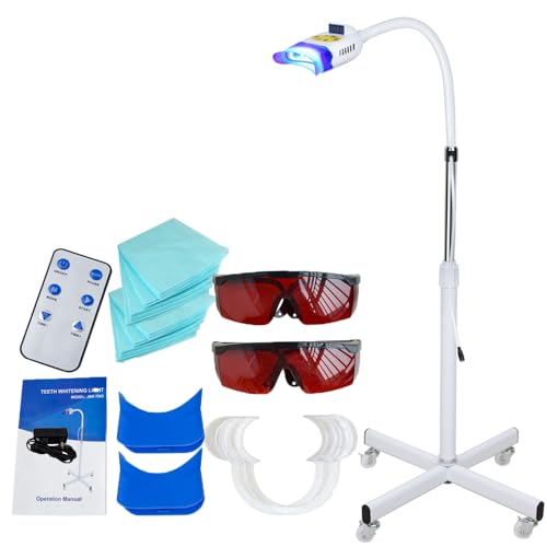 Image of 3 Mode Mobile Teeth Whitening Lamp 10 LED Blue /Red /Purple Cold Light Lamp Bleaching Accelerator System Professional Dental Teeth Whitener Oral Care LED Teeth Whitening Machine Floor Standing Type
