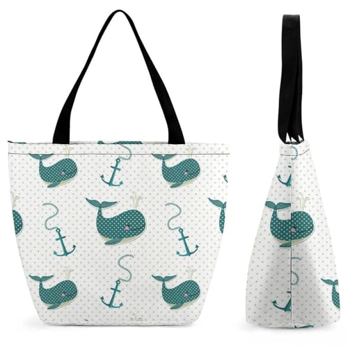 Sac de shopping Baleine Verte pour femme le compagnon idéal de vos voyages et sorties