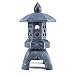 MIBUNG Pagoda Lantern Garden Statue with Solar Lotus Lights, Large Resin Japanese Temple Pagoda Lamp Asian Zen Outdoor Yard Decor for Landscape Patio Porch Lawn Decorations, Christmas Ornament Gift