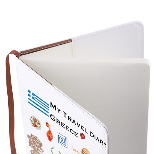 LQRI Greece Travel Gift My Travel Diary Greece Leather Notebook Greece Vacation Gift For Greece Trav