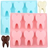 EPYHREHM Tooth Silicone Chocolate Molds Teeth Shaped Mold For Candy Chocolate Set Of 2