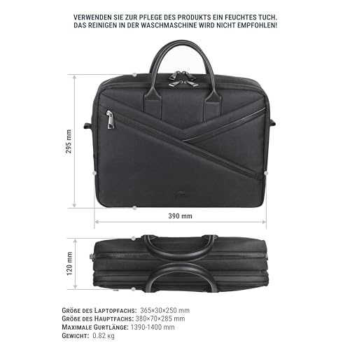 Sacoche ordinateur portable imperméable Rivacase ECO porte-documents noir - 5