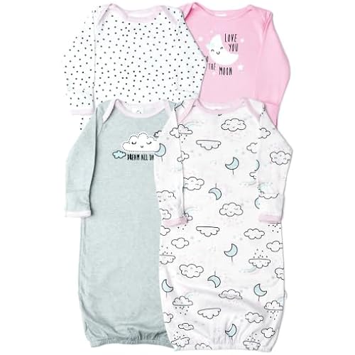 Gerber Baby Girls' 4-pack Sleeper Gown