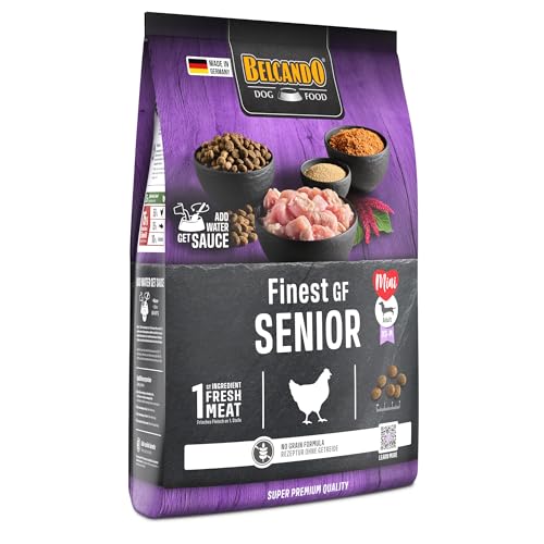 Belcando Finest GF Senior [4 kg] getreidefreies Hundefutter | Trockenfutter für empfindliche ältere Hunde | Alleinfuttermittel für Hunde ab 1 Jahr