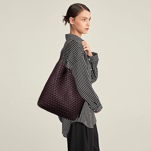 Image of Fashion Woven Tote Bag for Women, Female Hobo Bag, Beach Handbag Purse, Travel Shoulder Bag with Adjustable Strap