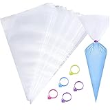 Fácil de agarrar: bolsas de pastelería transparentes, diseño antideslizante, no importa lo grasas que tengas tus manos, puedes controlar firmemente tu trabajo de ribetes finos e intrincados, cómodos de usar.