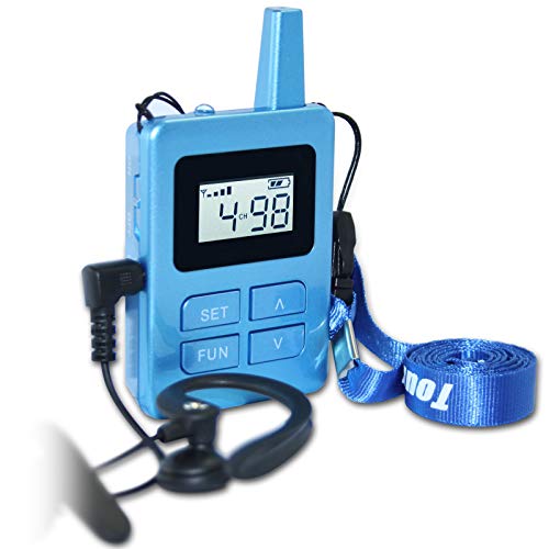 Receptor portátil EXMAX ELGT-470 UHF para auriculares inalámbricos de sistema de susurro para equipos de traducción con 100 canales miniatura 1