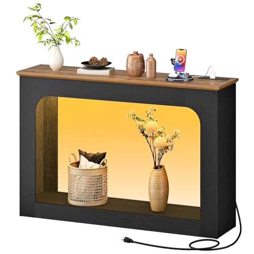 CHOEZON 47.2” Long Console Table, Narrow Entryway Table with Charging