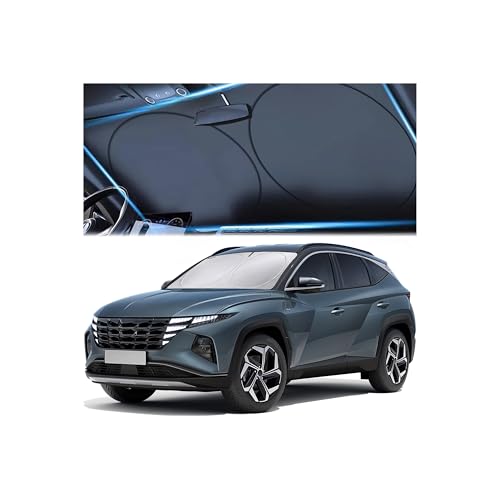 Windshield Sun Shade, Reflective Sunshade for Car Windshield with Mirror Cut-Out, Blocks 99% UV Rays & Keeps Vehicle Cool, Fits Cars, Trucks, SUVs & Vans, Fade-Resistant, (Large)