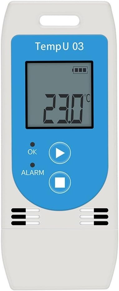 USB Temperature & Humidity Data Logger, with LCD Display, 32,000 - Point Memory, -30°C to +60°C / 0–85% RH, for Warehouse & Cold Chain