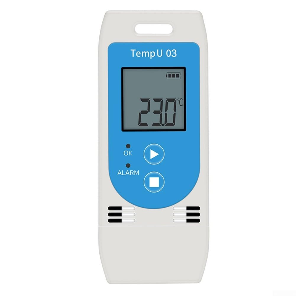 USB Temperature & Humidity Data Logger, with LCD Display, 32,000 - Point Memory, -30°C to +60°C / 0–85% RH, for Warehouse & Cold Chain