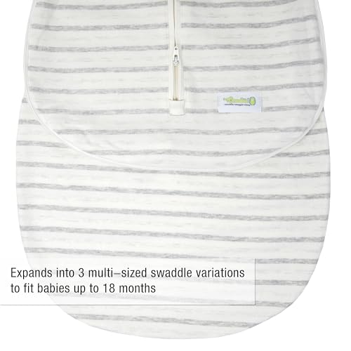 Image of Woombie Grow with Me Baby Swaddle, Convertible Swaddle Fits Babies 0-9 Months, Expands to Wearable Blanket for Babies up to 18 Months, Twilight Stripes