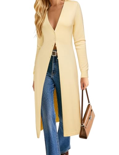 GRACE KARIN Womens Long Cardigan Trendy, Lightweight Knit Dusters Coat,