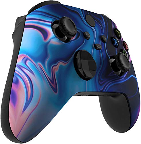 Custom Controllerzz Wireless Controller For Microsoft Xbox Series X/S & Xbox One - Custom Soft Touch Feel - Custom Xbox Series X/S Controller (X/S Blue & Purple Swirl) #TOP1
