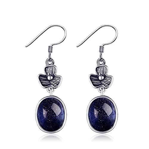 Boucles d'oreilles ovales fleur, le cadeau idéal en goutte naturelle