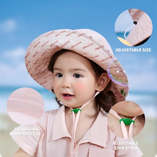 Baby Girl Sun Hat with UPF 50+ Outdoor Adjustable Beach Hat with Wide Brim Toddler Bucket Hat4